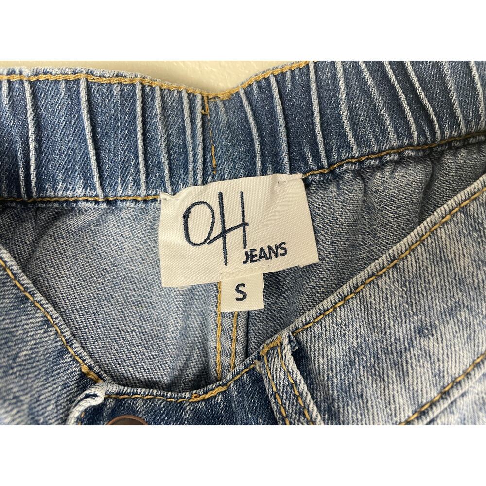 Oli & Hali Love + Stars Buckle Back Wide Leg Baggy Jeans Flare sz L Art-to-Wear - Picture 8 of 15